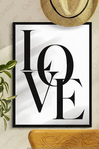ÖZCANLAR ÇERÇEVE Love Temalı Çerçevesiz Çerçeve Görünümlü 1 Parça Mdf Duvar Tablo Tekli Mdf Tablo Set