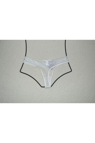 Papatya Tanga din tul cu dantelă cu elastic dublu lateral pentru femei, pachet de 3