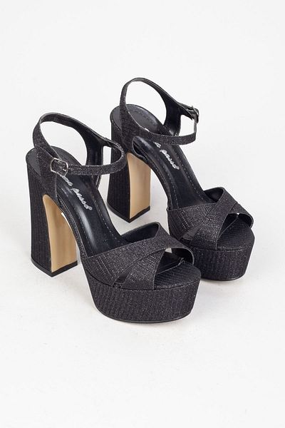 Adım Adım Black Platform Heeled Evening Dress Shoes