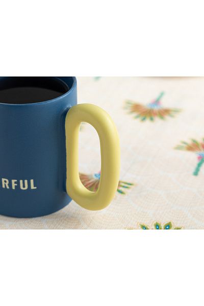 English Home Cheerful New Bone China Mug 350 Ml Yellow-dark blue