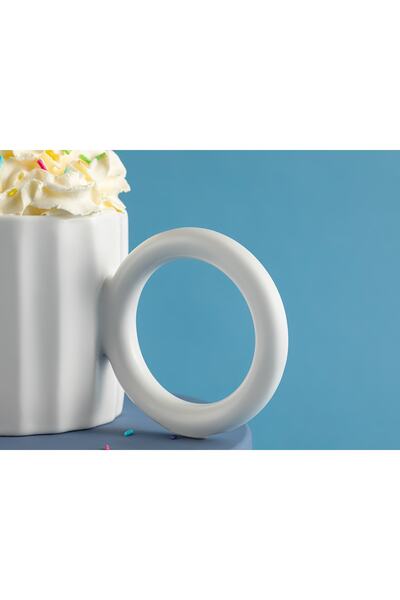 English Home Angled New Bone China Kupa 260 Ml Beyaz