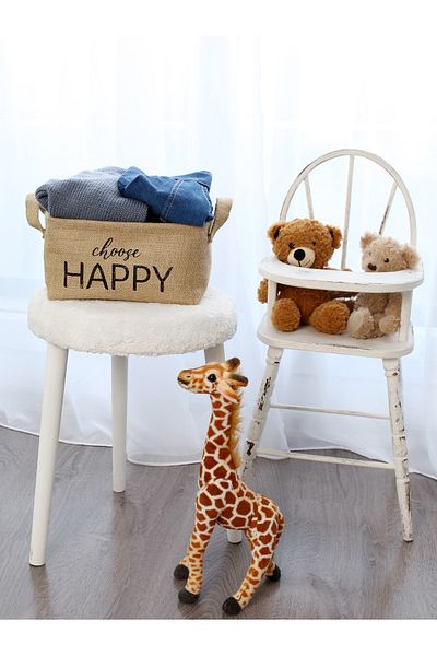 Timburly Επιλέξτε Happy Ορθογώνιο Καλάθι Jut 18x21x30cm B51c