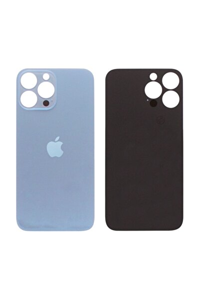Genos Iphone 13 Pro Max Uyumlu Arka Cam Kapak Mavi Renk Bighole
