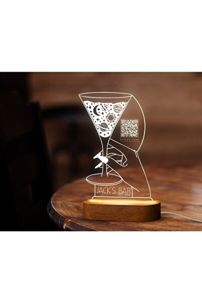 Bk Gift Restoran  Cafe  Barlara Özel Led Lamba Qr Kod Menü Işıklı  Kodlu Masa...