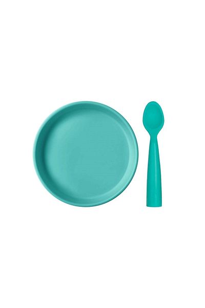 OiOi Basic Silicone Nutrition Set Plate&nam Nam Spoon