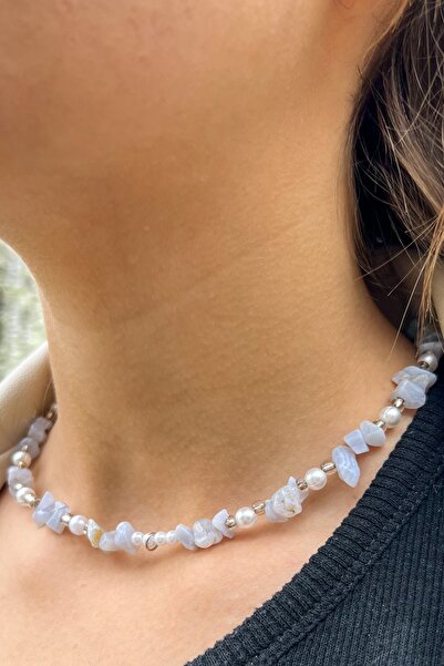 Mosby Chalcedony Natural Stone Necklace