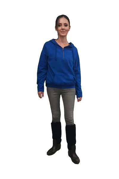 HNS Sweat cu fermoar cu guler Saks Blue Mariqeita - L