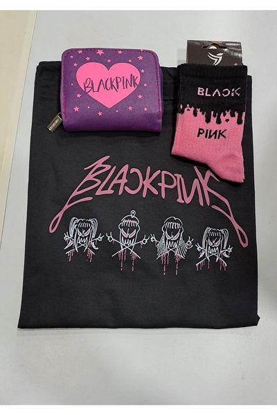 GC GÖKHAN CLUB Blackpınk T Shirt Πορτοφόλι Κάλτσες