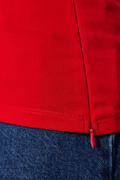 Trendyol Collection Piros pánt nélküli gallér oldalsó cipzár krepp kötött blúz TWOSS23BZ00928