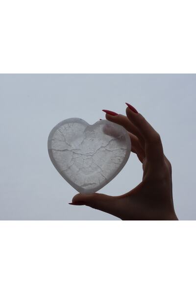 Genel Markalar Sertifikalı Selenit Kalp Kase Arındırma Taşı 10 Cm Boyut