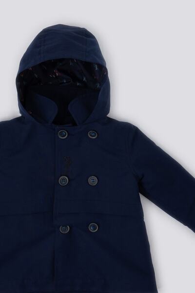 U.S. Polo Assn. The Light Of Innocence Navy Blue Baby Girl Raincoat