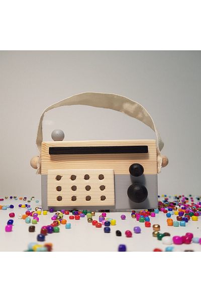 websunday Handmade Wooden Toy Baby Radio: Safe for Babies and Children + 1 + 2 + 3 Years Old Toy
