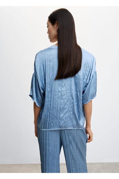 MANGO Woman Pilili Saten Bluz