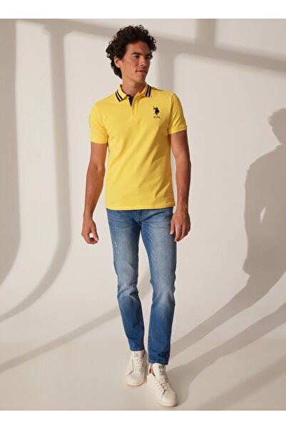 U.S. Polo Assn. Dark Yellow Men's Polo T-shirt Gsd01ıy023