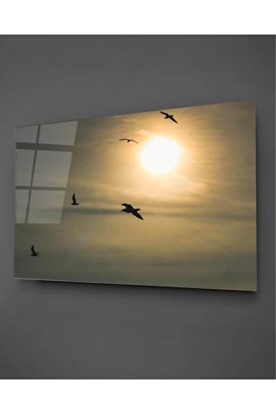 TAULART Pictură pe sticlă cu păsări