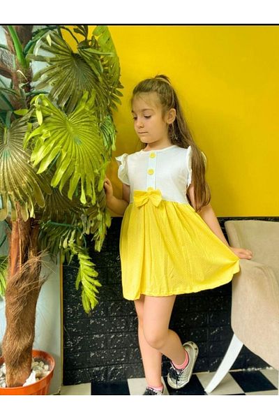Karınca Girl's Polka Dot Summer Combed Cotton Dress