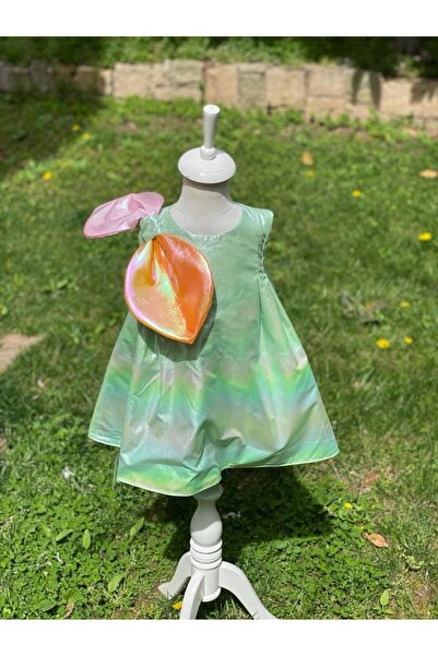 Mint Yeşili Kız Çocuk Elbisesi