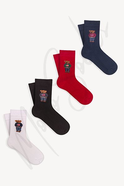Mono Socks Детски чорапи плюшено мече от 4 части