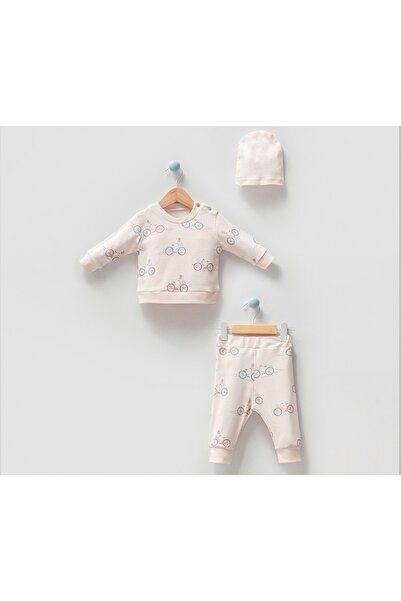 Eaglekids Bisiklet Desenli Omuzdan Patlı Bebek 3'lü Set
