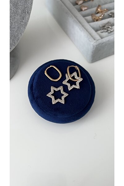 SU PERİSİ TAKI BİJUTERİ Vip Series Gold Star Earrings
