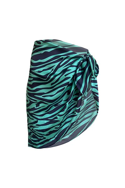 Bolder Hailey Green Zebra Short Pareo
