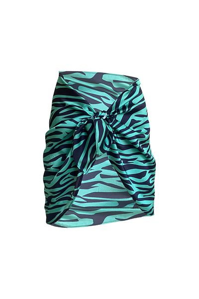 Bolder Hailey Green Zebra Short Pareo