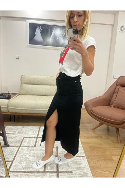 Location Μαύρη τζιν φούστα Lycra