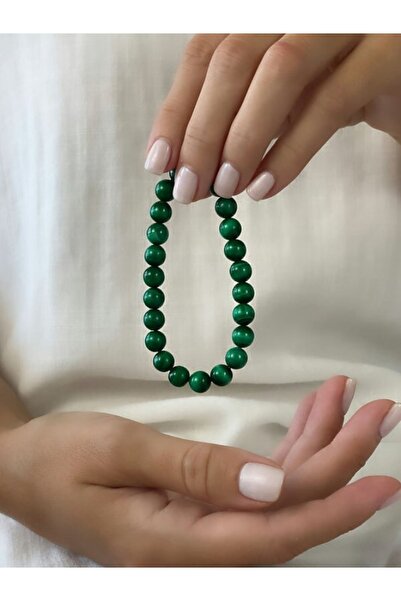 Genel Markalar Doğal Malakit Taşı Bileklik 8mm