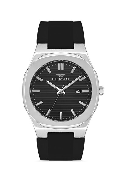 FERRO Siyah Silikon Kordon Erkek Kol Saati F11340D-J2