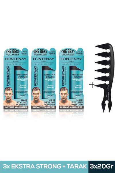 Fontenay Saç Şekillendirici Pudra Toz Wax Mat Effect Mavı 20gr X3 + Geniş Ara...
