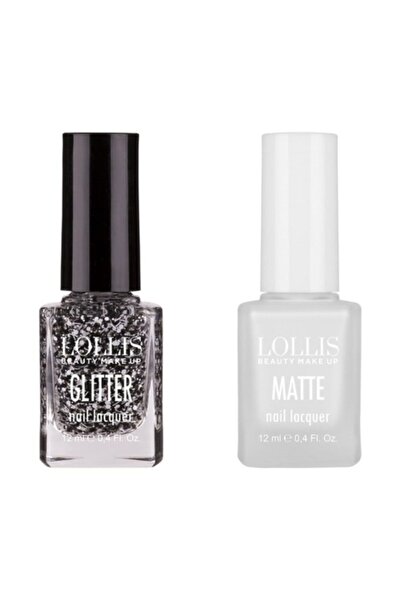Lollis Beauty Makeup 2li Set (mat Beyaz Pullu Siyah)