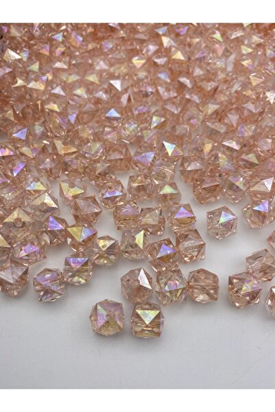 Hedef Bijuteri 100 جرام 14 ملم جانجانلي مرجاني / مكعب لون السلمون، خرز أكريلي...