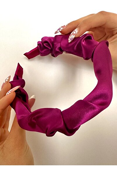 alsaccessories Coroană de păr din satin mov, agrafă