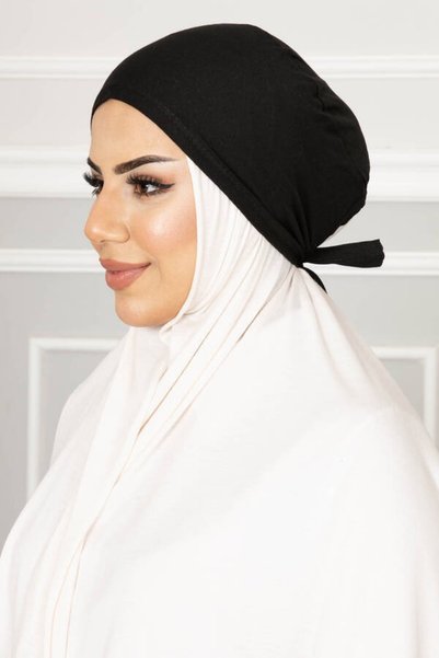 ONURSHOP Stitched Hijab Bonnet Black