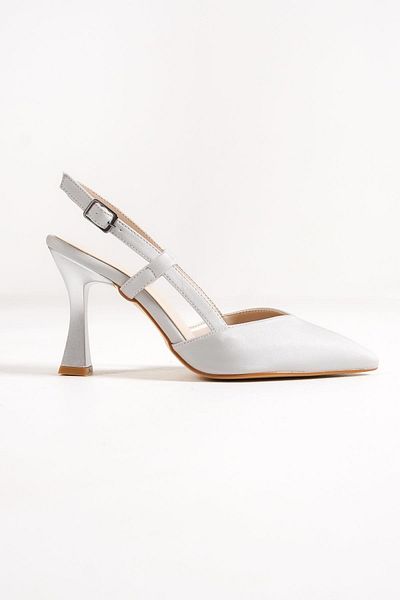 Modabuymus Pantofi de vară cu toc stiletto cu spatele deschis Paris argintiu