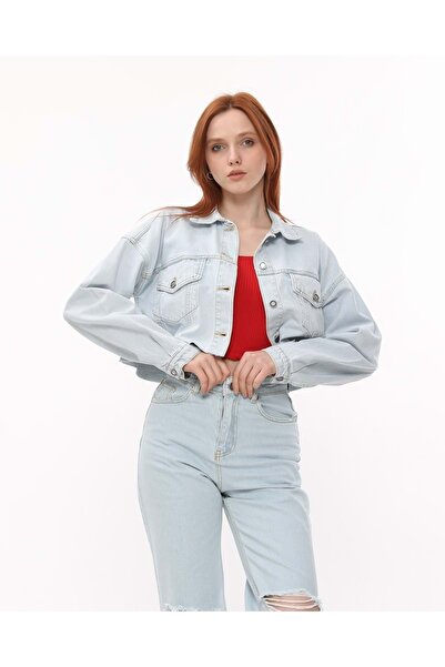 KAPKARA Buz Mavisi Kot Ceket %100 Cotton