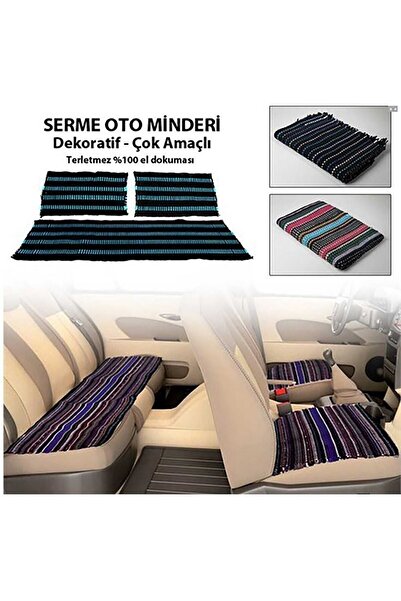 Z Tech Serme Oto Koltuk Kılıfı Minderi Kilim Dokuma Kaliteli 3 Parça