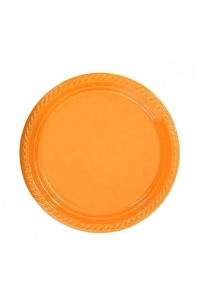 asöy Orange Plastic Plate for 25 People - Disposable Plate