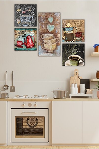 Cadran Collage Style 5 Parçalı MDF Tablo ATF107