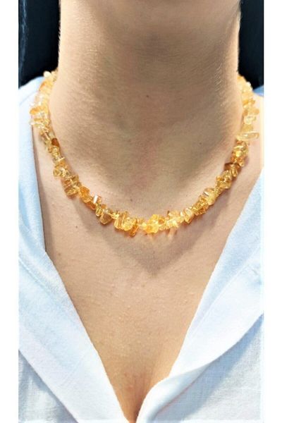 Armis Citrine Natural Cracked Stone Necklace Money Stone