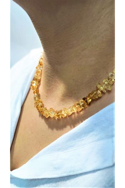 Armis Citrine Natural Cracked Stone Necklace Money Stone