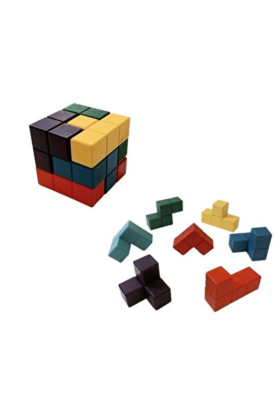 bakgelal Ahşap Eğitici Küp Ve Şekil Oluşturma Puzzle (soma Küpü)