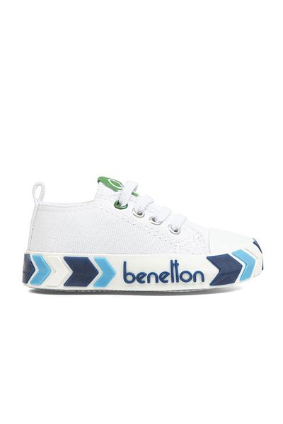 Benetton ®| Bn-30642 - 3394 White Navy Blue - Children's Sneakers