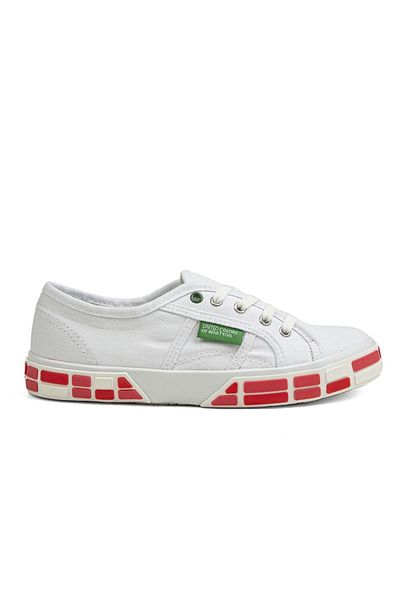 Benetton ® |   Bn-30691-3114 Alb Roșu - Pantofi sport de damă