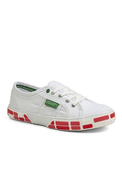 Benetton ® |   Bn-30691-3114 Alb Roșu - Pantofi sport de damă