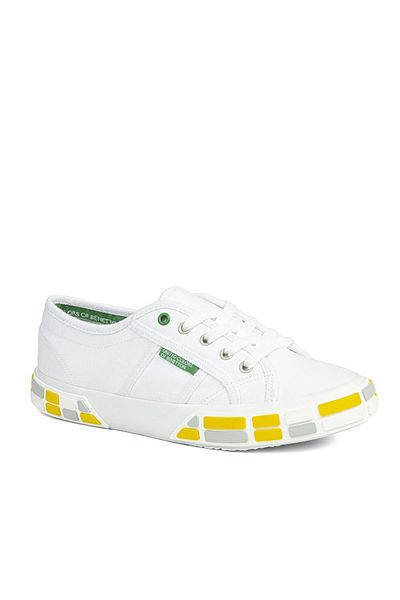 Benetton ® |   Bn-30691-3114 Alb Galben - Pantofi sport de damă