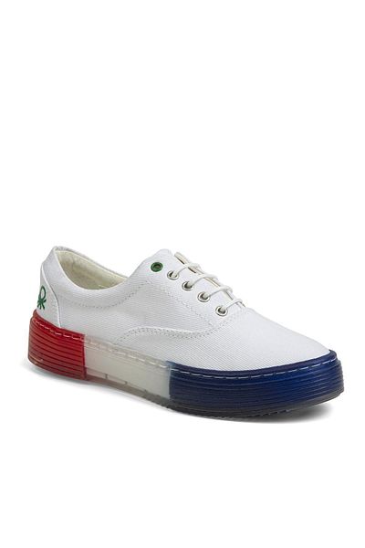 Benetton ® |   Bn-30696-3114 Alb Bleumarin - Pantofi sport de damă