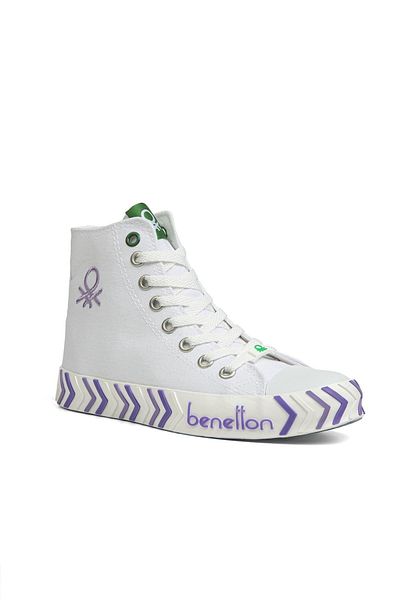 Benetton ® |   Bn-30625-3374 Alb Liliac - Pantofi sport dama
