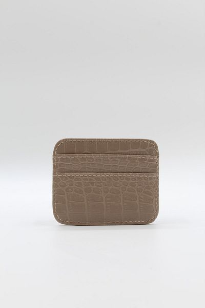 NOTHING Women's Light Mink Crocodile Patterned Card Holder Mini