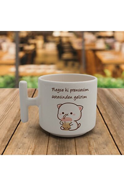 YG REKLAM Neyse Ki Prensesim Üstesinden Gelirim Baskılı T Kulp Çay Nescafe Fi...